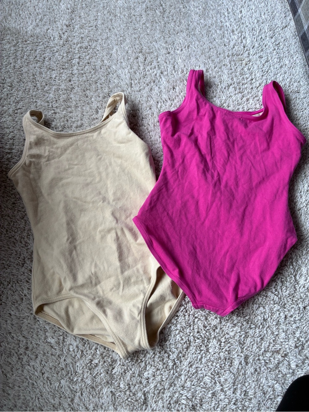 Girls Pink and Pale Yellow Capezio leotards